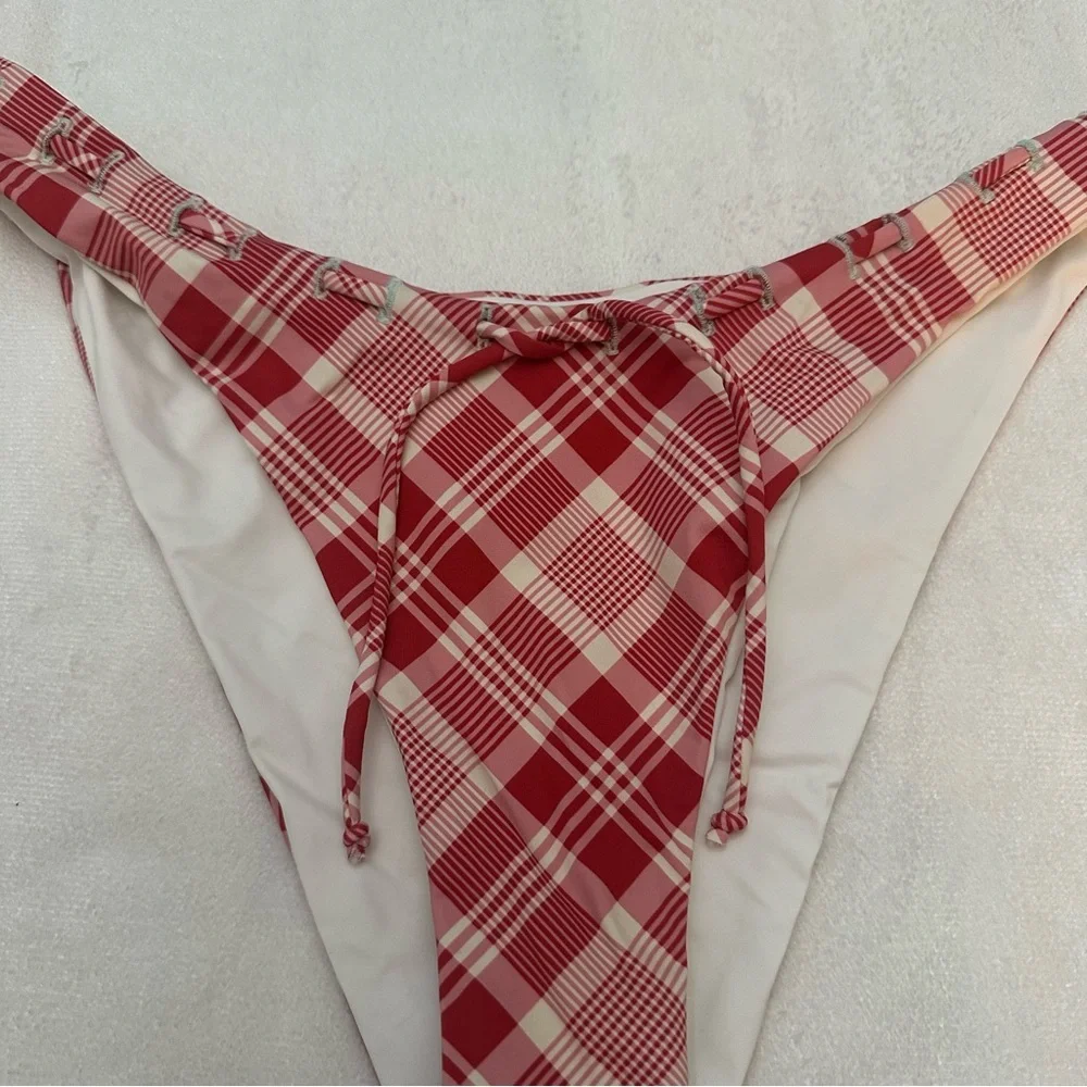 New! Frankies Bikinis x Bella Hadid Dove Bikini Bottoms Size Large 38023